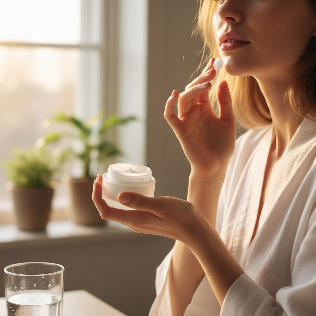 Application de la crème hydratante