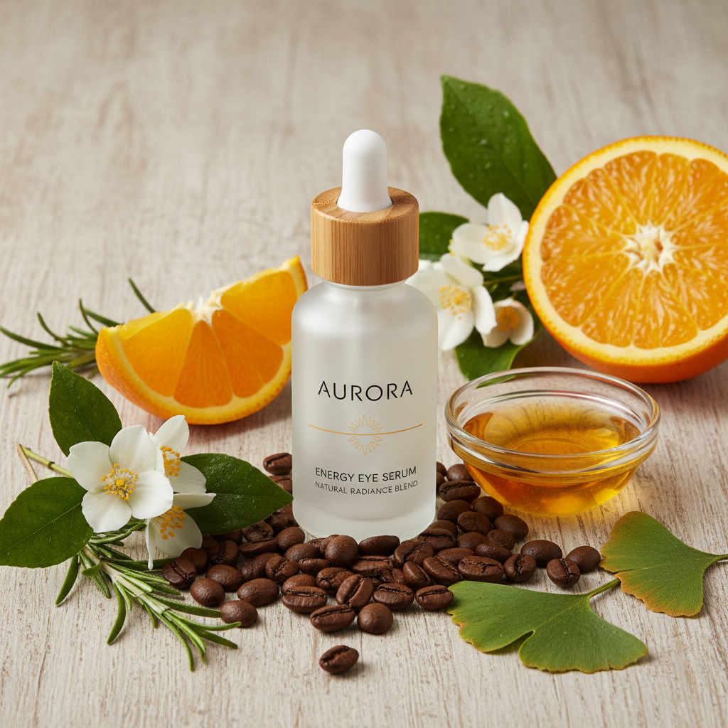 Sérum avec ingrédients caféine et vitamine C