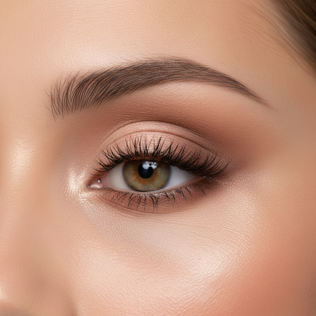 Maquillage yeux avec palette nude