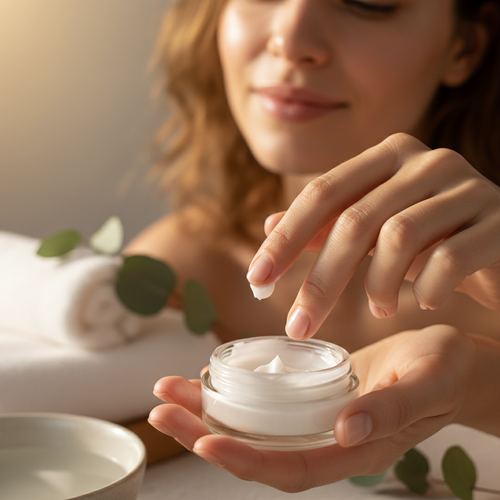 Application du baume sur la peau