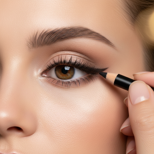 Application crayon yeux noir