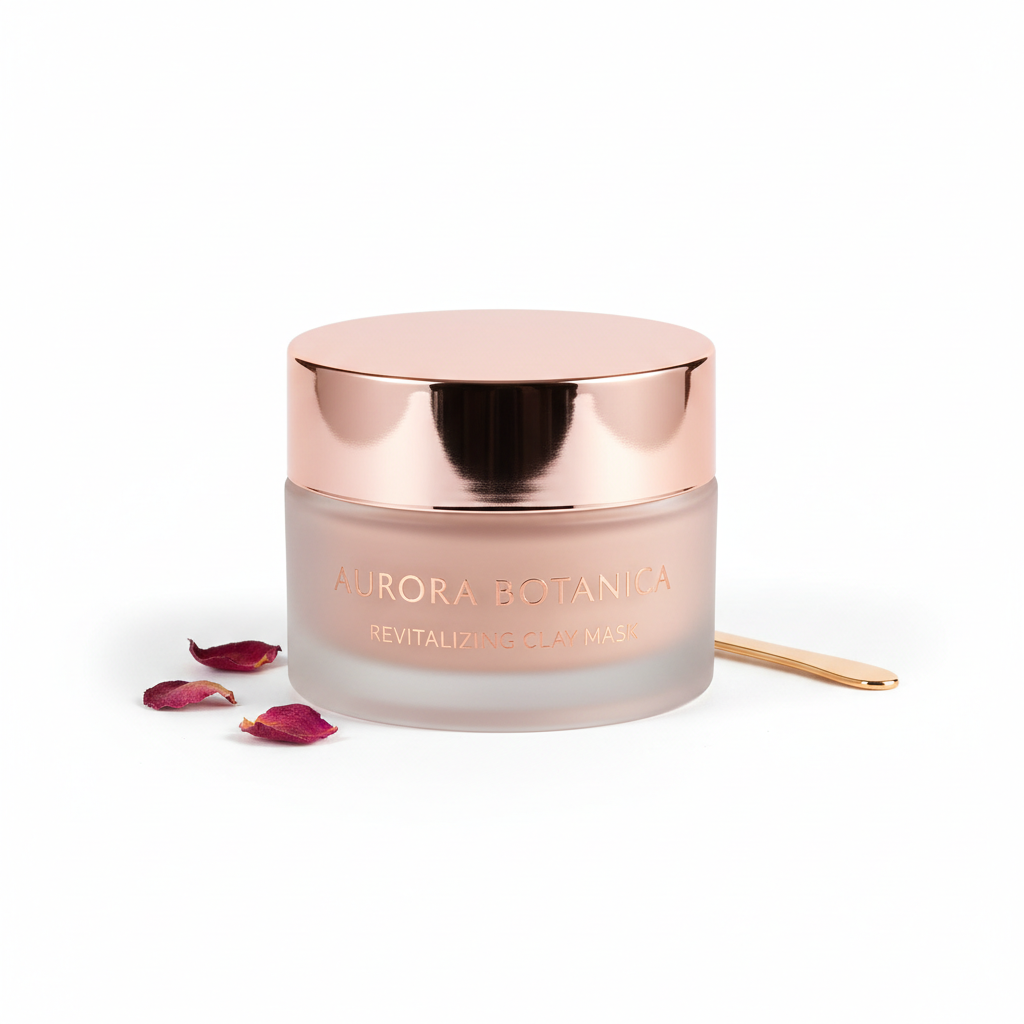 Masque visage argile rose - pot luxe rose gold