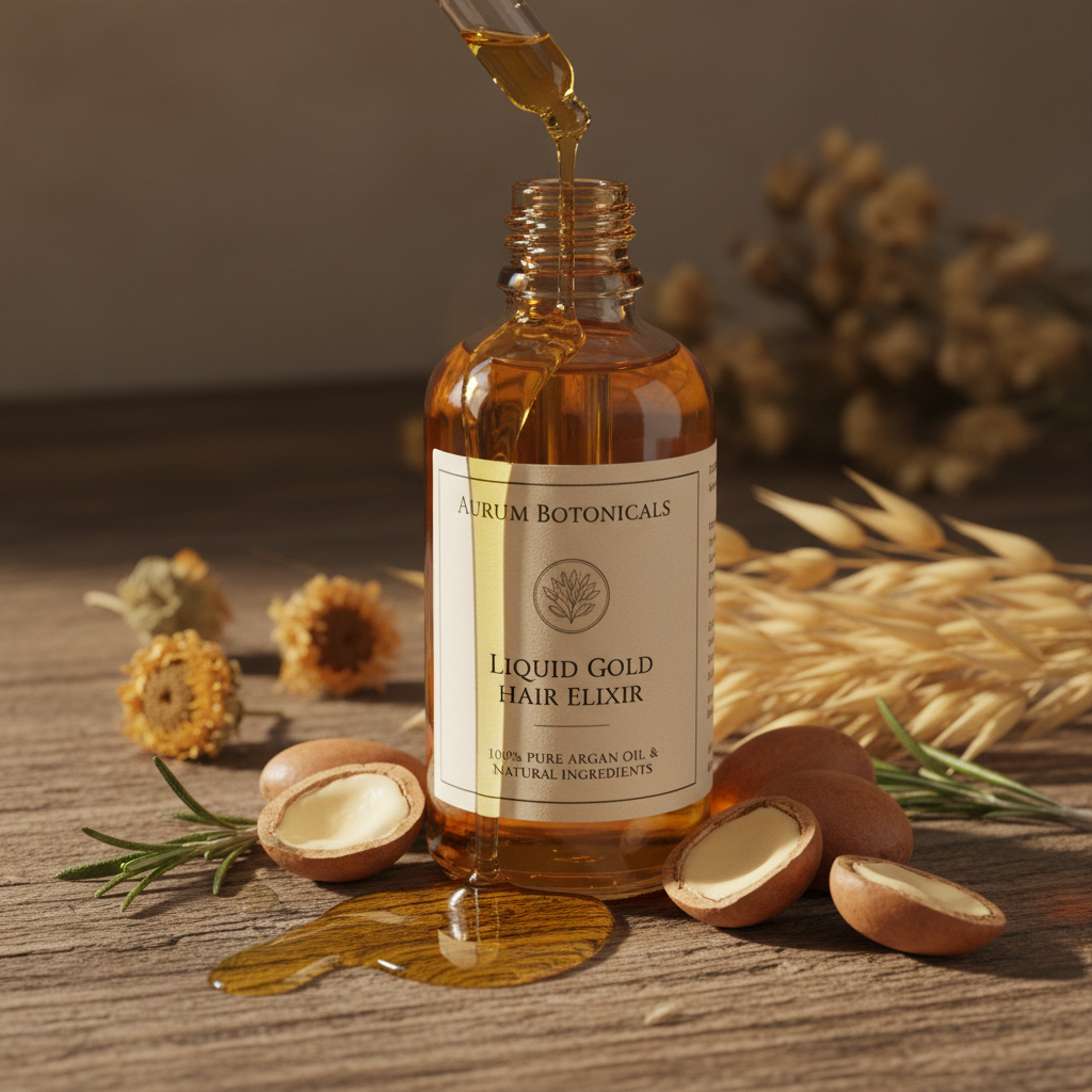 Huile d'argan avec ingrédients naturels